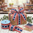 Stars & Stripes Patriotic Ribbon - 2 1/2" x 10 Yards, 4th of July, America 250 Anniversary, Red White Blue, American Flag, Wired Edge, Wreath, USA Decorations, Rustic, Election Booth, 1776