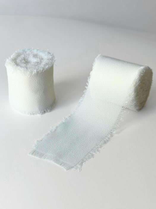 White Chiffon Ribbon for Crafts - 1 1/2" x 5 Yards, 2 Rolls, 4th of July, America’s 250th Birthday, Wedding, Reception, Bridal Shower, Embellishments, DIY, Gift Bow, Hair Bows, School Graduation