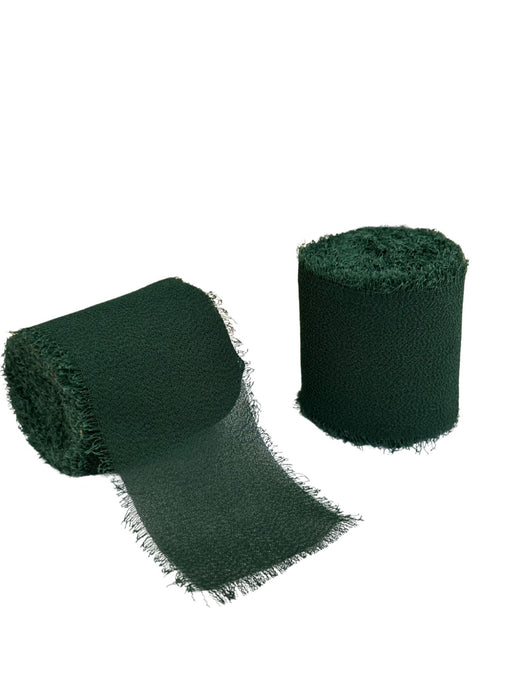 Hunter Green Chiffon Craft Ribbon - 1 1/2" x 5 Yards, 2 Rolls