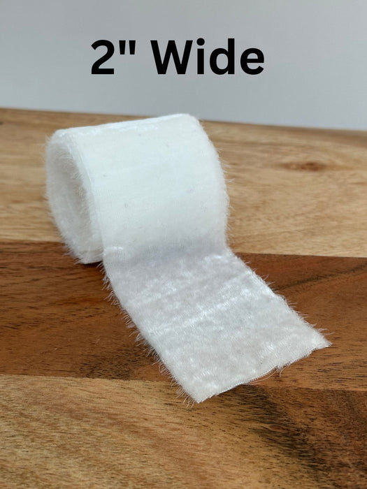 White Velvet Ribbon for Crafts - 2" x 1 Yard, 3 Rolls, 4th of July, USA 250th Anniversary, Wedding, Reception, Bridal Shower, Embellishments, Valentine's Day, DIY, Gift Bow, Hair Bows