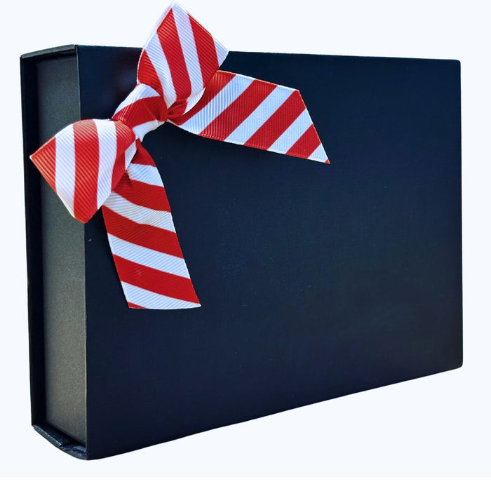 Pre-Tied Striped Christmas Bows - 3 1/4" Wide, Set of 12