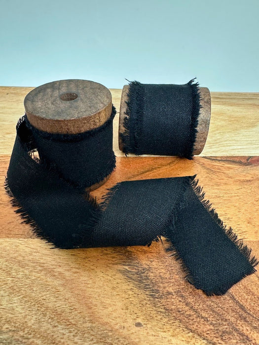 Black Cotton Ribbon for Crafts - 1 1/2" x 5 Yards, 2 Rolls