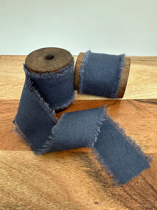 Blue Cotton Ribbon for Crafts - 1 1/2" x 5 Yards, 2 Rolls, 4th of July, America’s 250th Birthday, Wedding, Reception, Bridal Shower, DIY, Gift Bow, Hair Bows, DIY, Event Decor, School Graduation
