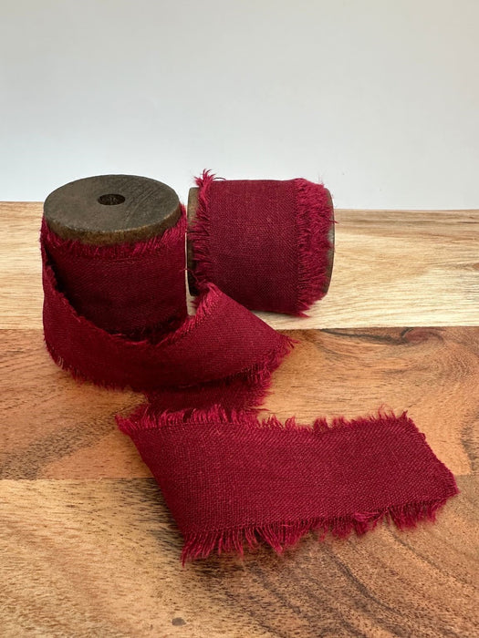 Burgundy Cotton Ribbon for Crafts - 1 1/2" x 5 Yards, 2 Rolls