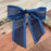 Pre-Tied Navy Blue Organza Bows - 4 1/2" Wide, Set of 12