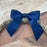 Pre-Tied Navy Blue Satin Bows - 4 1/2" Wide, Set of 12