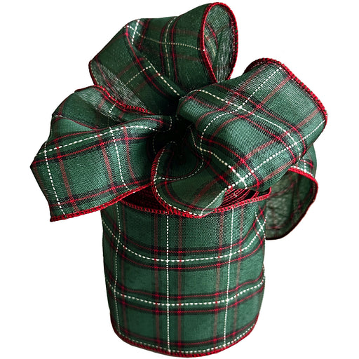Green red plaid ribbon