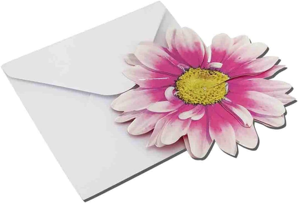 Pink 3-D Flower Pop Up Cards - 4" Wide, Set of 25