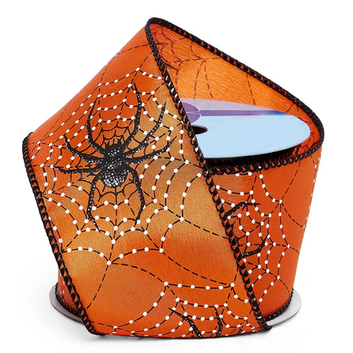Halloween Spider Web Wired Ribbon - 2 1/2" x 10 Yards