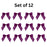 Pre-Tied Purple Organza Bows - 4" Wide, Set of 12