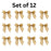 Pre-Tied Gold Organza Bows - 4" Wide, Set of 12