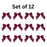 Pre-Tied Burgundy Organza Bows - 4" Wide, Set of 12