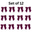 Pre-Tied Burgundy Satin Bows - 4 1/2" Wide, Set of 12