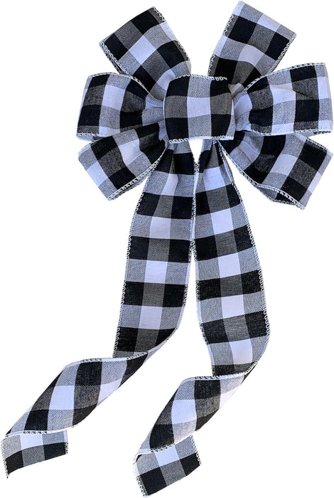 black-white-buffalo-plaid-pre-tied-wreath-bow