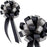 blck and silver wedding bows