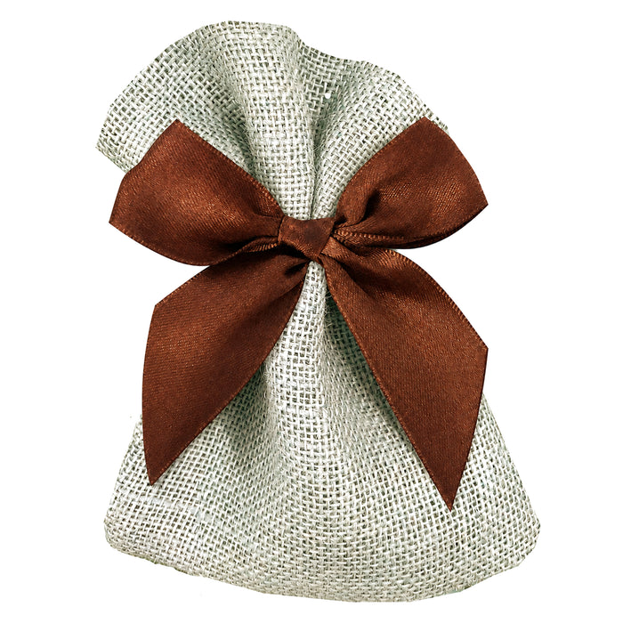 Brown Satin Pre-Tied Decorative Bows - 3" Wide, Set of 10, Fall, Halloween, Thanksgiving, Christmas, Wedding Favors, Birthday, Gift Ribbons, Gift Bows