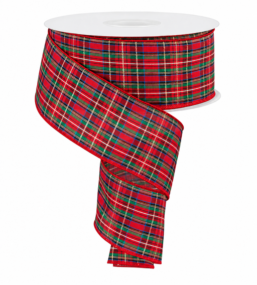 Classic Christmas Tartan Plaid Ribbon - 2 1/2" x 50 Yards, Tree Wrapping, Gift Wrapping, Garland, Gift Bows, Wreath, Presents, Winter Decor, Red, Green, White, Blue, Black