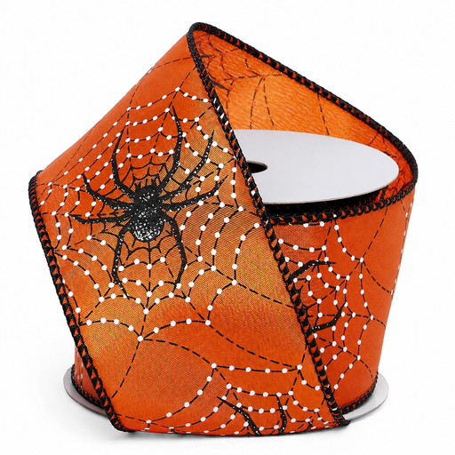 Halloween Spider Web Wired Ribbon - 2 1/2" x 10 Yards