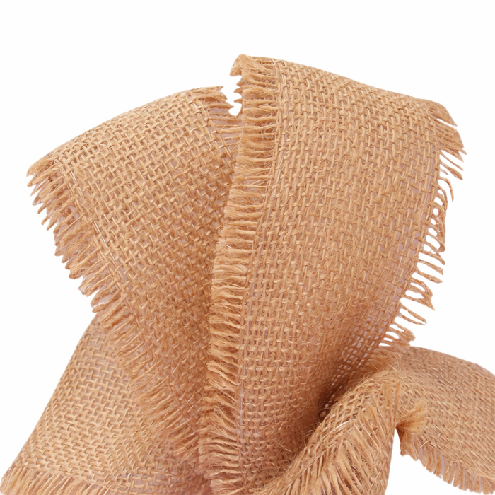 Frayed Edge Burlap Jute Ribbon - 2 1/2" x 10 Yards, Wired Edge, 4th of July, America 250 Anniversary, Faux Burlap, Rustic Wedding, Country Farmhouse Decor, Crafts, DIY, Veterans Day, Hessian Fabric