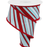 Peppermint Stripe Ribbon - 2 1/2" X 10 Yards, Ice Blue, White, and Red, Fuzzy Red Wired Edge Christmas Ribbon Roll