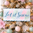 Let It Snow Glitter Wooden Sign - 12.5" x 6", Light Blue Pink & Green Stripes