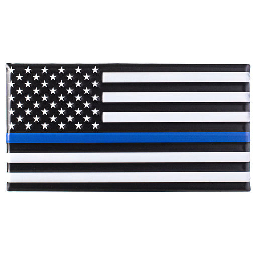 GiftWrap Etc. Support Law Enforcement Metal Sign - 12.5" x 6", 4th of July, America 250 Anniversary, American Flag, Police Appreciation, Thin Blue Line, Wreath, Veterans, Yard Decor, First Responder