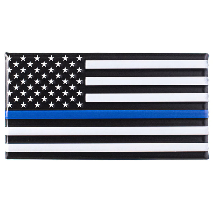 GiftWrap Etc. Support Law Enforcement Metal Sign - 12.5" x 6", 4th of July, America 250 Anniversary, American Flag, Police Appreciation, Thin Blue Line, Wreath, Veterans, Yard Decor, First Responder