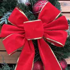 Gold Edge Red Velvet Ribbon - 2 1/2" x 10 Yards, Christmas, Wired Edges, Holiday Decor, Garland, Gift Wrapping, Wreath, Party Decor, Swag, Office, School, Anniversary, Valentine's Day