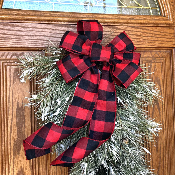 red-black-buffalo-plaid-wreath-bow