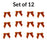 Orange & Black Polka Dots Pre-Tied Bows - 3" Wide, Set of 12
