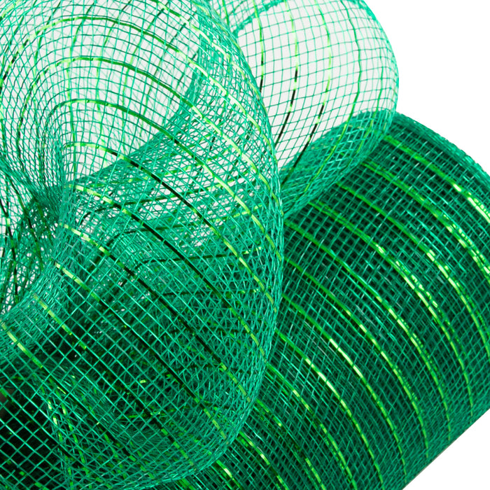 Metallic Emerald Green Deco Mesh - 10" x 10 Yards