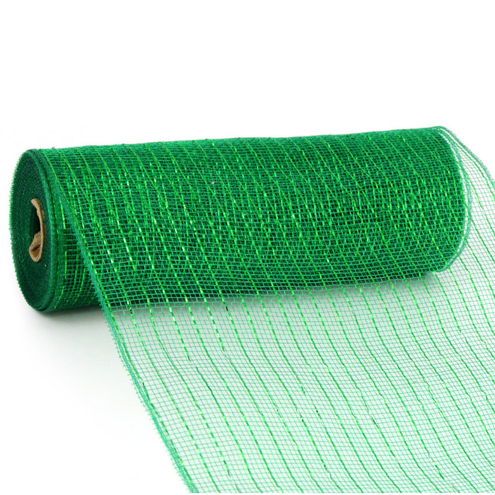 Metallic Emerald Green Deco Mesh - 10" x 10 Yards