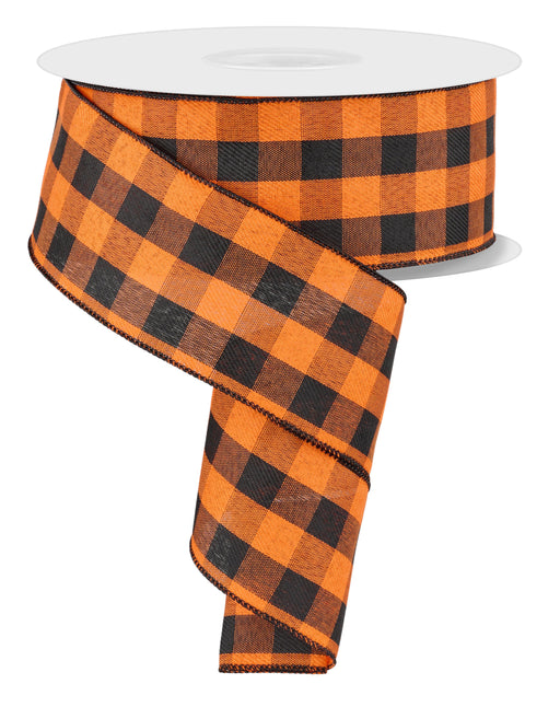 Halloween Buffalo Plaid Wired Ribbon - 2 1/2" x 50 Yards Yards