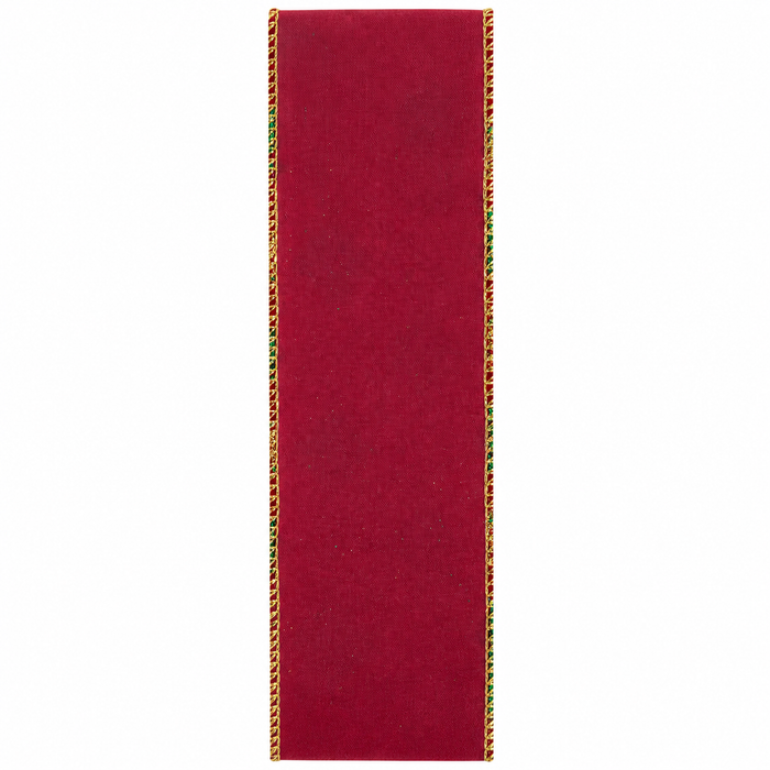Red Gold Green Argyle Ribbon - 2 1/2" x 10 Yards, Christmas, Wreath, Tree Bows, Garland, Gift Wrapping, Velvet, Glitter, Birthday, Presents, Winter, Party Decor