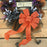 Orange Burlap Wreath Bow - 10" Wide, 18" Long Tails