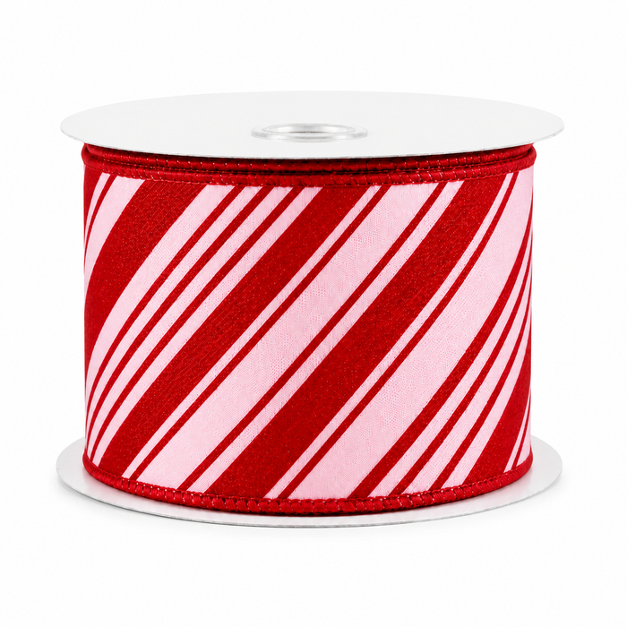 Red Pink White Peppermint Ribbon - 2 1/2" x 10 Yards