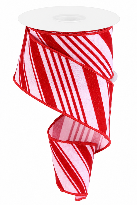 Red Pink White Peppermint Ribbon - 2 1/2" x 10 Yards