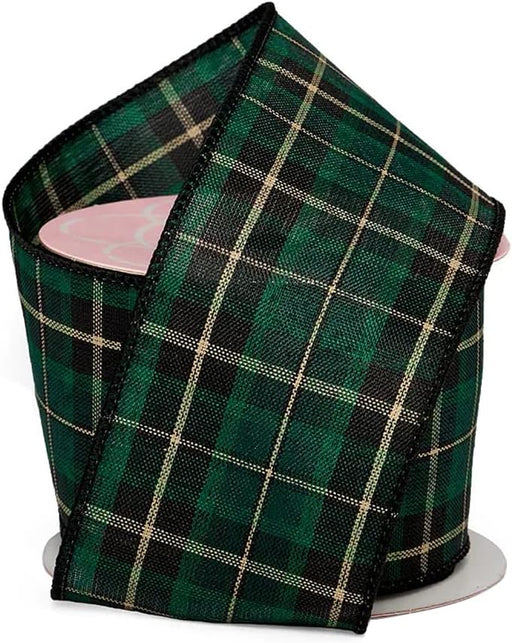 Green and Black Christmas Plaid Ribbon
