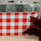 Decorative Buffalo Plaid Plant Pot - L 10.25" x W 5.25", Red & White Gingham