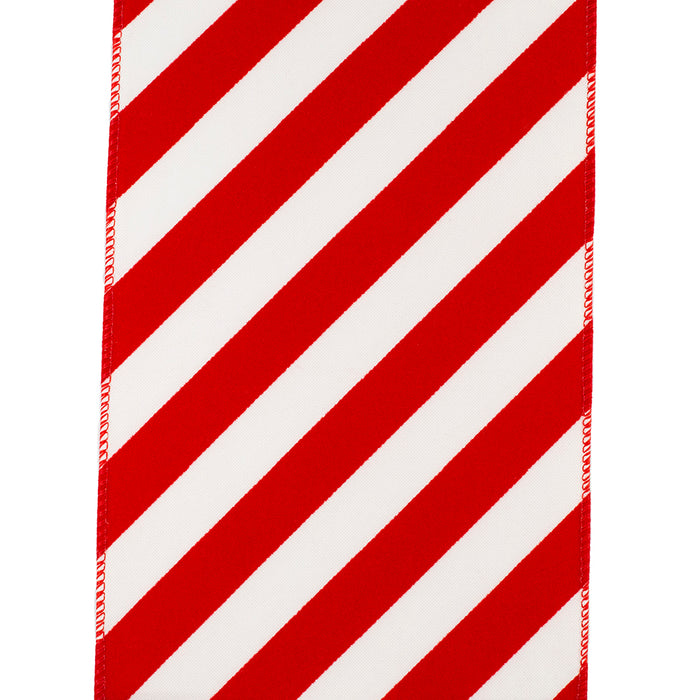 Red & White Striped Ribbon - 6" x 10 Yards, 4th of July, America 250 Anniversary, Wreath, USA Decor, Gift Wrapping, Birthday, Summer Beach, Tree Decoration, Team Colors, School Graduation