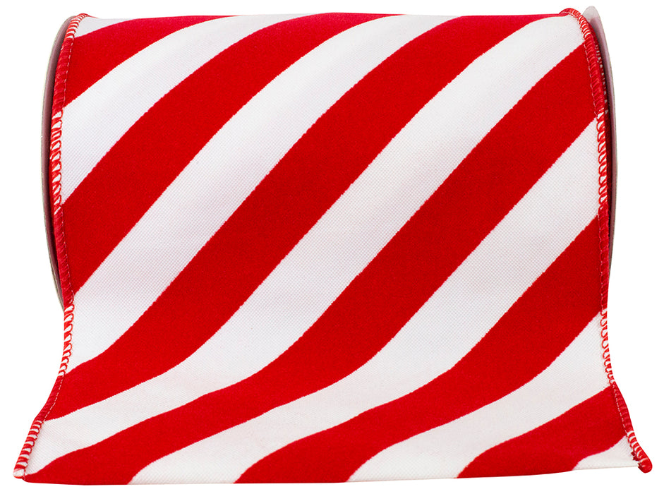 Red & White Striped Ribbon - 6" x 10 Yards, 4th of July, America 250 Anniversary, Wreath, USA Decor, Gift Wrapping, Birthday, Summer Beach, Tree Decoration, Team Colors, School Graduation