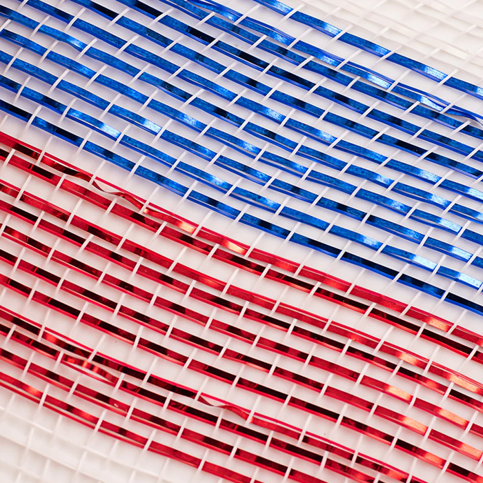 Red White Blue Stripe Deco Mesh - 10" x 10 Yards