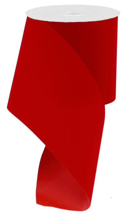 Red Velvet Wired-Edge Ribbon - 4" x 10 Yards, 4th of July, USA 250th Anniversary, Valentine's Day, Mother's Day, Wreath, Holiday Decor, Garland, Gifts, Wrapping, Gift Bow, Swag, School Graduation
