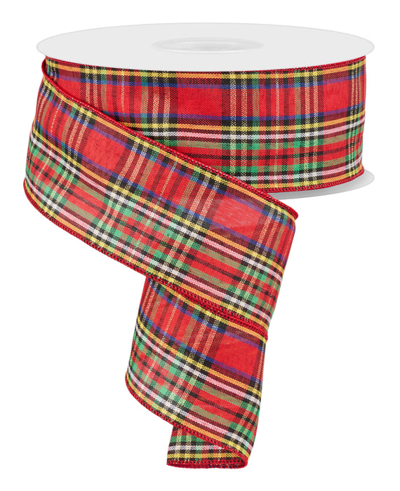Green Red Plaid Christmas Ribbon - 2 1/2" x 50 Yards