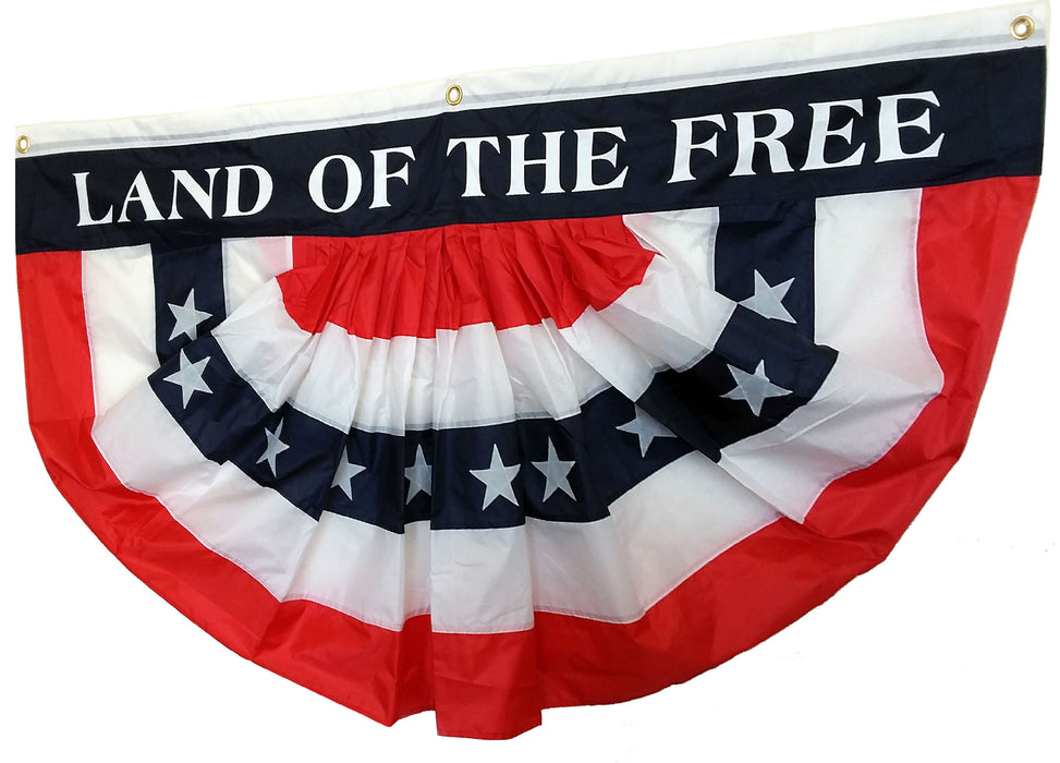 Land of The Free Patriotic Bunting Banner - Large 3 ft by 6 ft