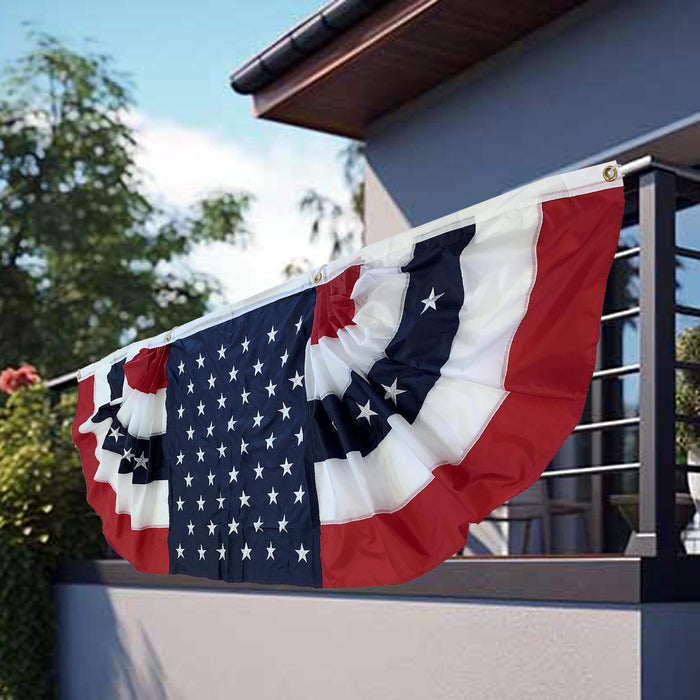 9ft long  unique patriotic pleated fan banner