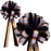 Rose Pink & Black Pull Bows - 8" Wide, Set of 6 Halloween, Fall, Christmas, Gift Wrap, Birthday, Fundraiser, Mourning, Funeral, Reception, Anniversary, Wreath