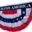 Patriotic Pleated Fan Flag Bunting Banner - 3' x 6', God Bless America