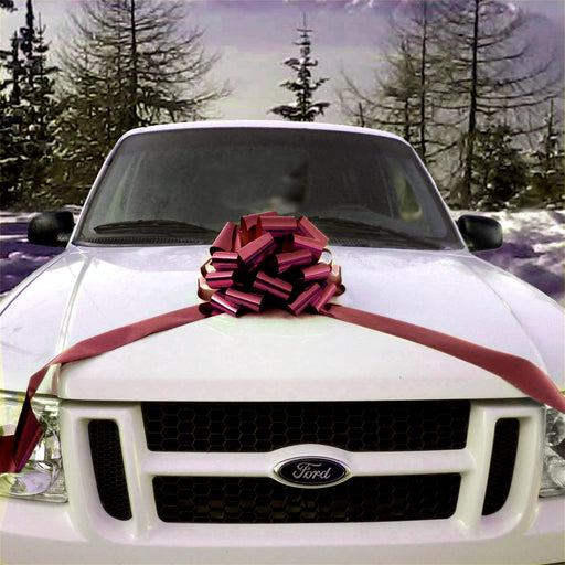 14 inch car bow in metallic burgundy