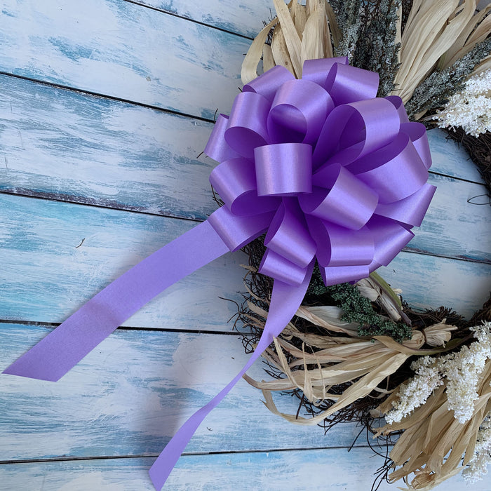 6 Lavender Lilac 8" Pull Bows - Easter Gift Basket, Wedding Decor, Floral Arrangements